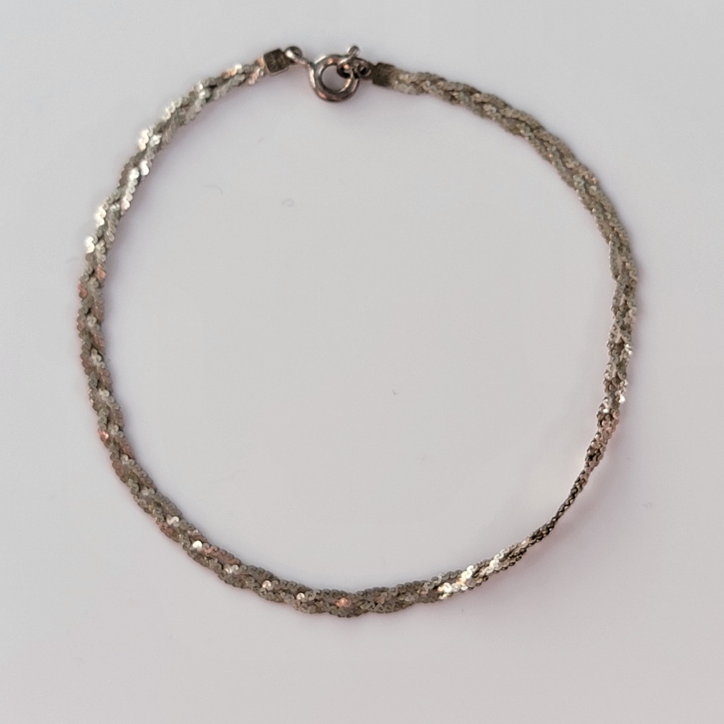 VintageItalianBraided Sterling Silver Bracelet